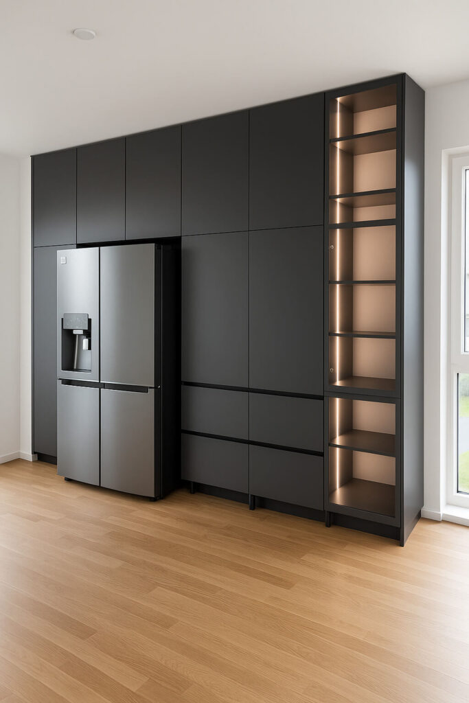 must köögimööbel – integreeritud seadmete ja praktilise paigutusega, eesvaade, eritellimusel