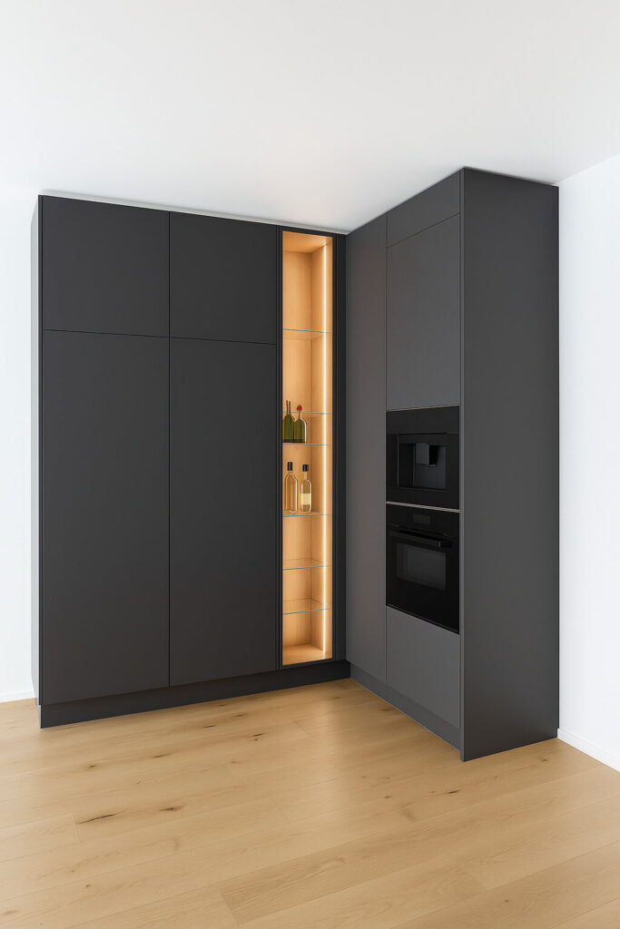 must köögimööbel – integreeritud seadmete ja praktilise paigutusega, nurgavaade, eritellimusel